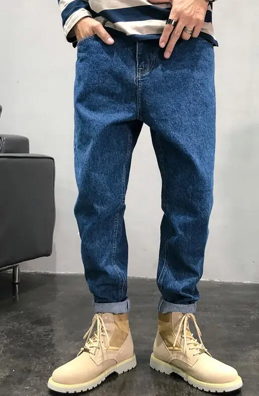 Men's Retro Jeans Street Fashion Casual Denim Trousers Small Feet Loose Jeans Baggy Jeans
