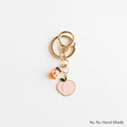 Брелок для ключей ручной работы сделай сам в форме кролика в консервах с фруктами персика, подвеска на сумку, аксессуары для ювелирных изделий из сплава, подарок на день Святого Валентина