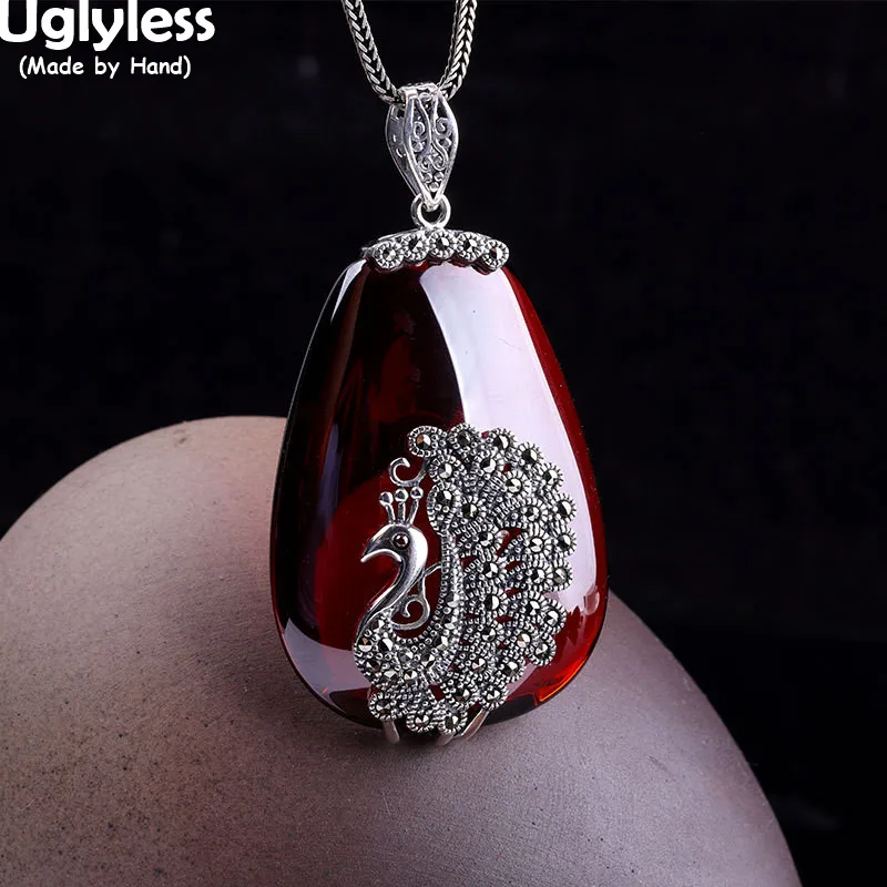 

Uglyless Princess Peacock Pendants Necklaces NO Chains Thai Silver 925 Silver Animals Phoenix Necklaces Women 925 Silver Jewelry