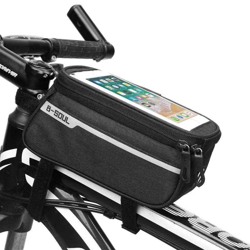 

B-SOUL Mountain Road Bike Front Beam Package Bicycle Touch Screen Mobile Phone Saddle Bag Upper Tube Bag Riding Equipment