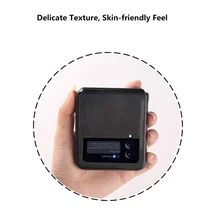 Genuine Leather Flip Anti Fingerprint Case For Samsung Galaxy Z Flip 3 5G Phone Cover Luxury New Classic Shockproof Protective