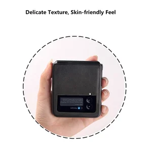 genuine leather flip anti fingerprint case for samsung galaxy z flip 3 5g phone cover luxury new classic shockproof protective free global shipping