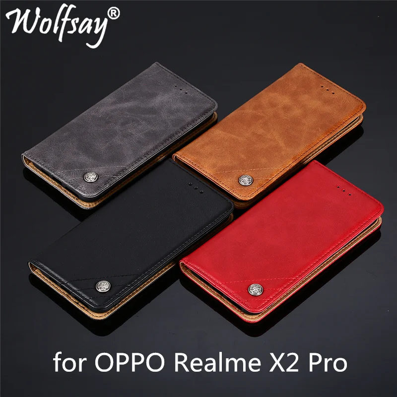 Чехол для OPPO Realme X2 Pro чехол с треугольным рисунком флип из искусственной кожи и