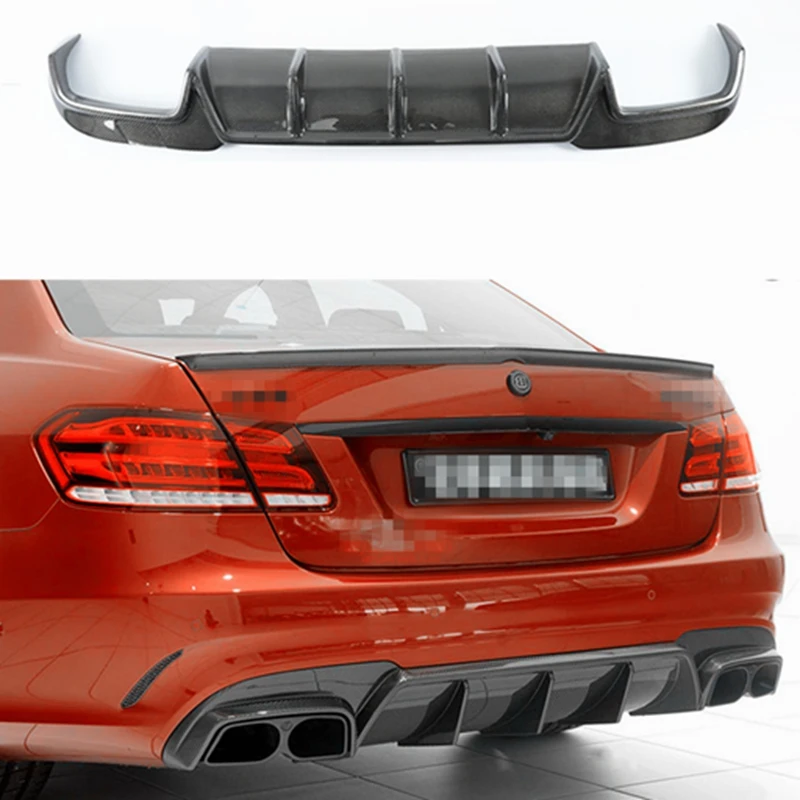 

For Benz W212 E260 E300 E63 AMG 2014 2015 2016 Carbon Fiber Rear Spoiler Diffuser Bumper Guard Protector Skid Plate Bumper Cover