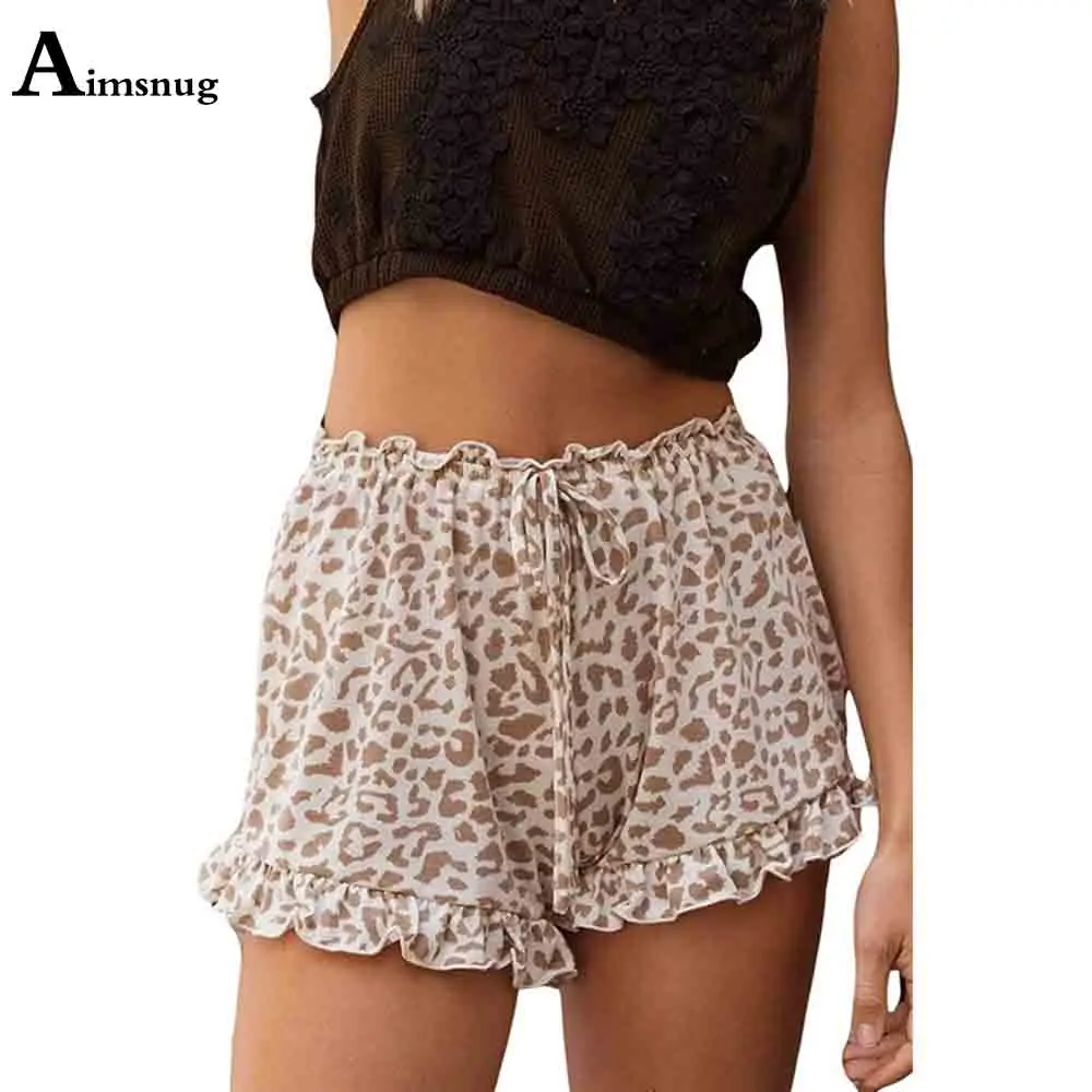 

2021 Summer Lace-up Shorts Sexy Camo Leopard Print Short Bottom Plus Size Womens Ultra Shorts Ladies Casual Shorts Femme Clothes