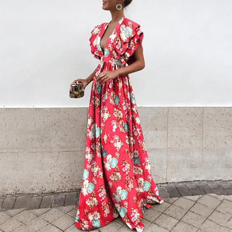 Платье с рукавами бабочками старомодное платье свободного стиля и для женщин