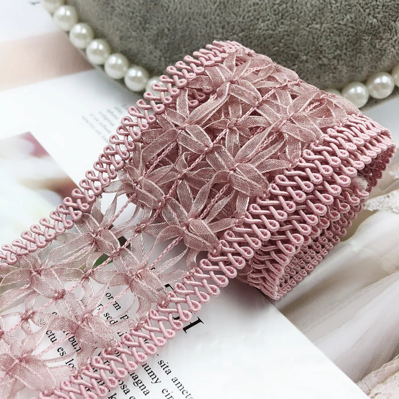 

1yard 5cm Wide Lace Flower Ribbon Handmade Bowknot Hair Clips Accessories Fabric Craft Headbands DIY Jewelry Making Materials