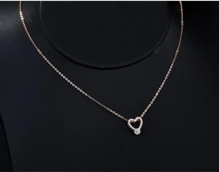 

YKD01 925 Sterling Silver Rose Gold Plated Wedding Heart-shaped