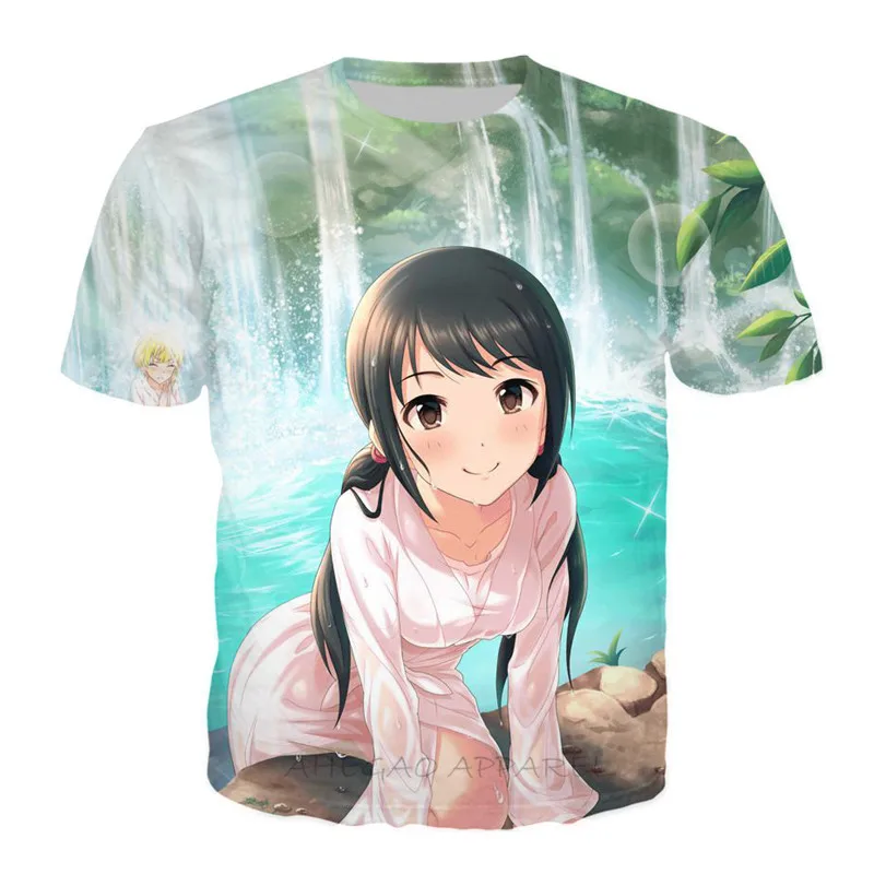 Сексуальная девушка в бассейне футболка Kawaii забавная футболка новая волна хипстер аниме идол топы хип хоп Уличная Harajuku женская летняя футболка