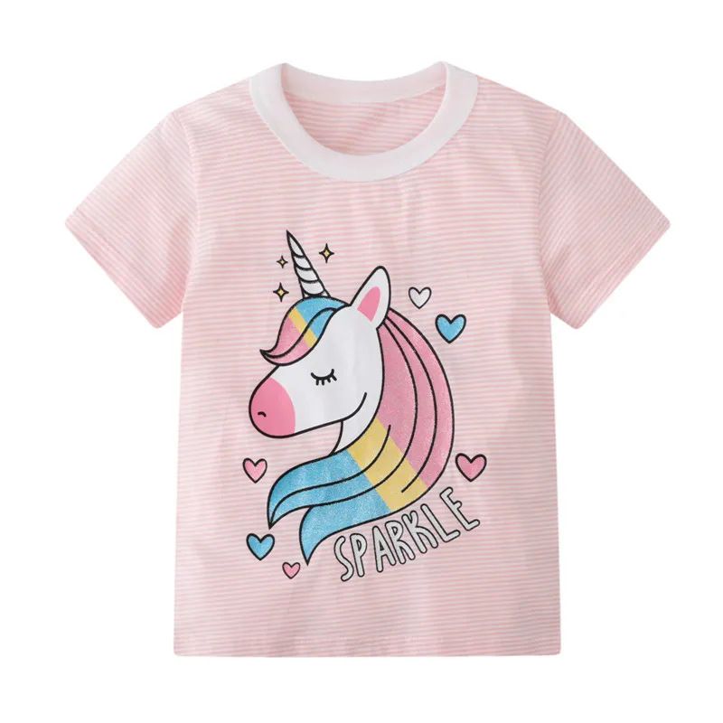 

Jumping Meters New Arrival Girls Tshirts Unicorn Print Hot Selling Baby Clothes Toddler Kids Tees Cotton Clothes
