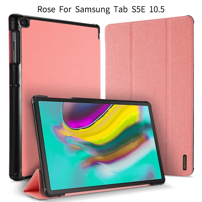 Rose-For Tab S5E Флип-чехол для samsung TAB S4 10,5 SM-T830 SM-T835 S6 S5E 10,5 SPen держатель слот защитная Подставка Авто спящий чехол планшет сумка - Цвет: Rose-For Tab S5E