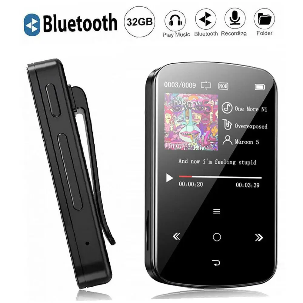 MP3-плеер 32 Гб HiFi без потерь звука Bluetooth клипса музыкальный Диктофон FM-радио |