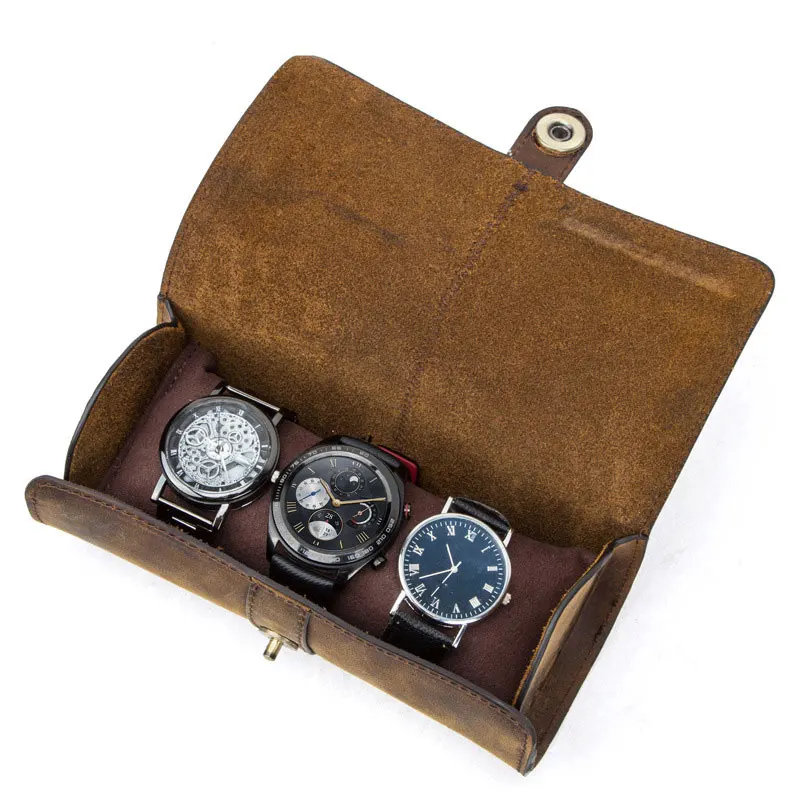 

Newly Watch Roll Display Box Leather Travel Watch Case Wrist Watches Storage Pouch DO99