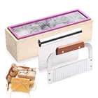 Николь силиконовая форма для мыла ручной работы, форма для мыла в деревянной коробке и 2 резака, товары для изготовления мыла