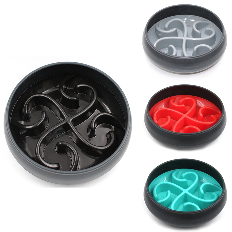 Медленная миска для домашних животных медленная кормушка собак и кошек веселая