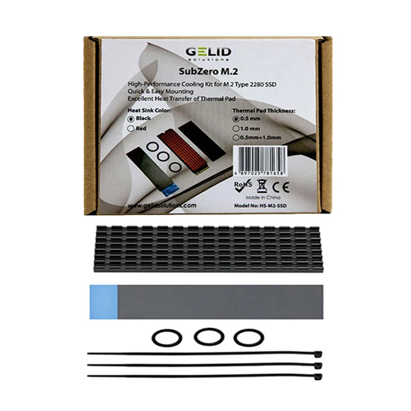 

GELID M.2 SSD Radiator Solid State Drive Heat Sink Hard Disk Cooler Heat Dissipation With Thermal Pad 12W/MK