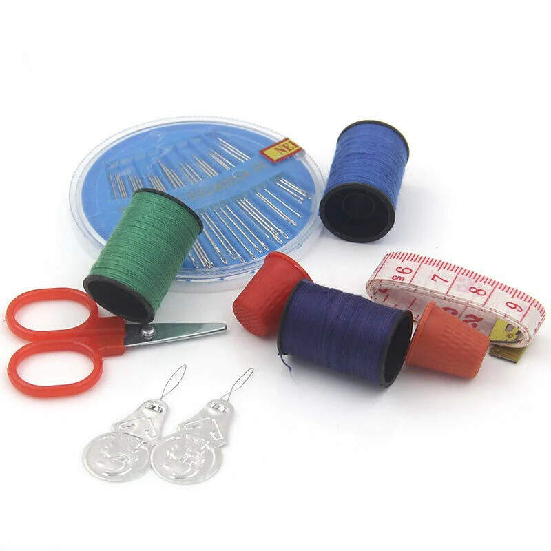 64 рулон швейной машины линия нить катушка набор бобины хлопок ножницы игольчатая