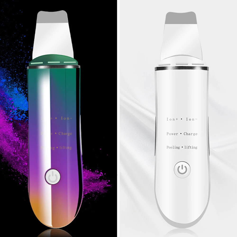 Ultrasonic Vibration Skin Scrubber Deep Cleaning Face Peeling Acne Blackhead Remover Spa Massager + Mini Nano Facial Steamer | Красота и