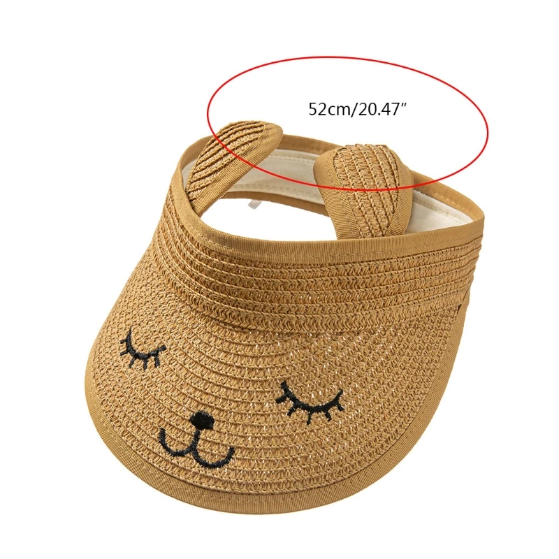

Cute Bunny Comfortable Korean Baby Fashion Cap Empty Straw Hat Summer Sun Hat For Boys And Girls With UV Protection