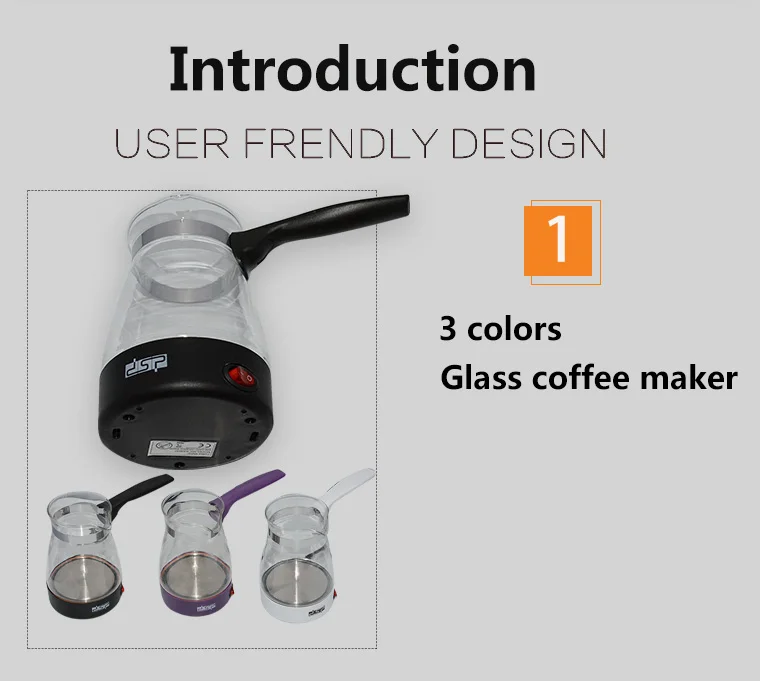 Glass Coffee Machine Turkey Coffee Maker Travel Electrical Coffee Pot Boiled Milk Coffee Kettle for Gift