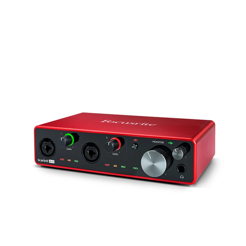 Новая версия Focusrite Scarlett 4i4(3rd gen) 4 входа 4 Выход USB аудио интерфейс звуковая карта для записи микрофона гитары бас