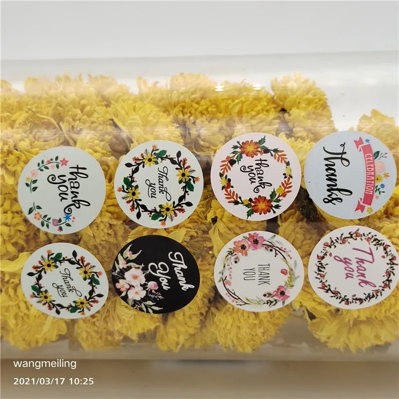 

Thank You Stickers Labels Seals Thank You for Supporting My Small Business Stickers Roll Round Kraft Pink Black Labels For Shop