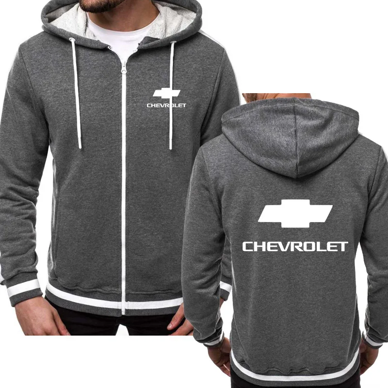 

Jacket Men Chevrolet Car Logo Print Hip Hop Harajuku Long Sleeve Fleece Warm Hooded Fashion Sweatshirts Mens zipper Hoodies