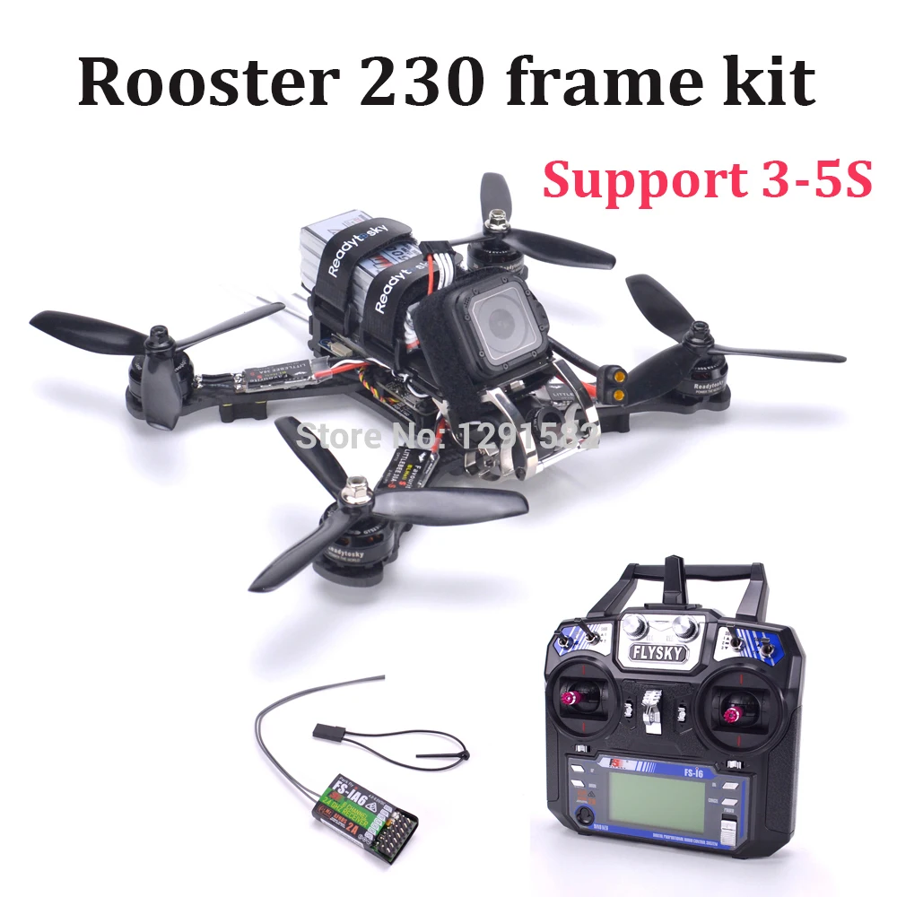 Комплект квадрокоптера Rooster 230 из углеродного волокна F4 V3S Контроллер полета Littlebee