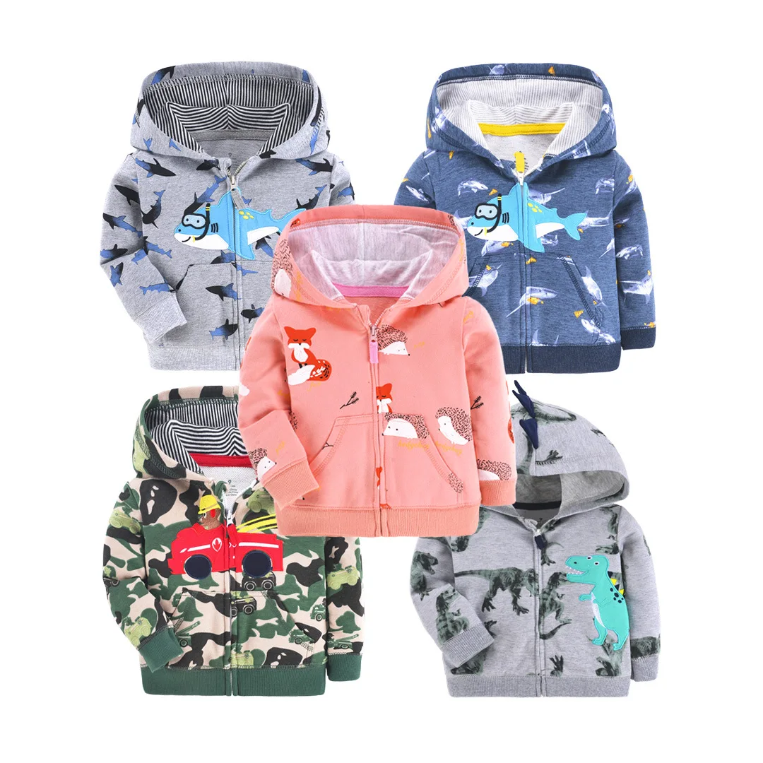 

Spring & Autumn Kids Jackets for Girls Boys Fall Clothes Fashion Hoodies COTTON Zip Coat 9m-3t