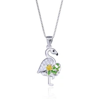 pendant necklace smart white crane trendy link chain fashion jewelry ts style 925 stering silver bijoux gift