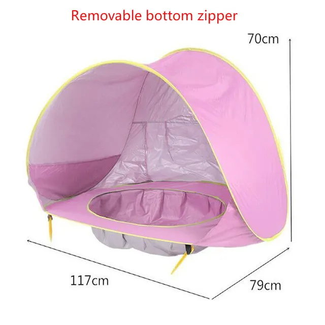 Removable PINK Детская Пляжная палатка с защитой от ультрафиолетовых лучей, портативная складываемая москитная сетка для путешествий на открытом воздухе, палатки для кемпинга, Пляжная игра, вентиляция, тент - Цвет: Removable PINK