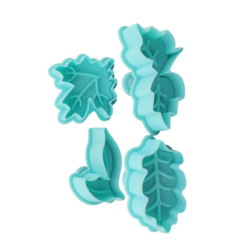 4 шт./компл. форма листа пищевой пластик для печенья тиснение выпечка помадки 3D