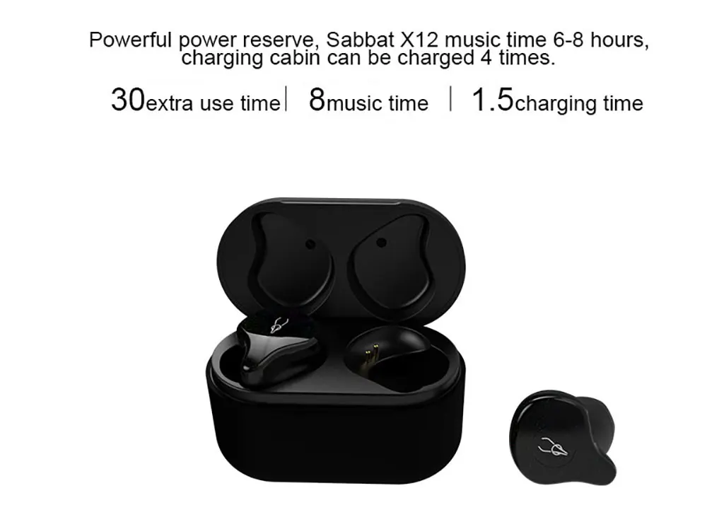 Новейшие bluetooth беспроводные наушники sabbat x12 pro с зарядным устройством мини портативные невидимые наушники BT5.0 стерео объемные близнецы