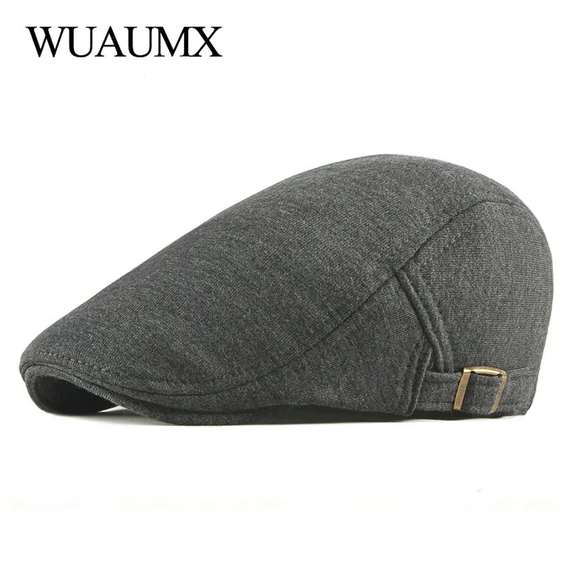

Unisex Retro Simple Berets Hat Men Women Cotton Sun Visors Solid Beret Caps Autumn Herringbone Flat Cap Chapeau Homme