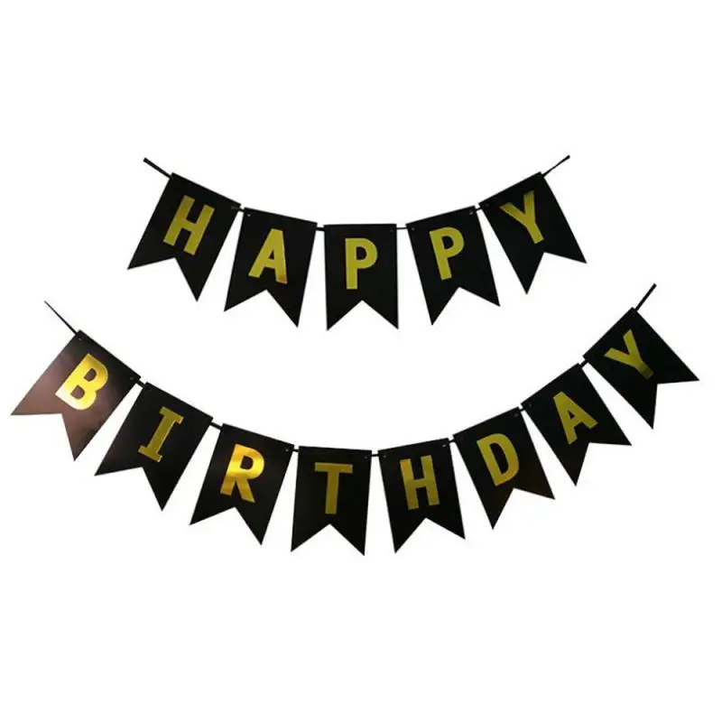 

Happy Birthday Banner color Paper Bunting Garland Banners Flags Boy Girl Baby Decoration Birthday Party Supplies Decor