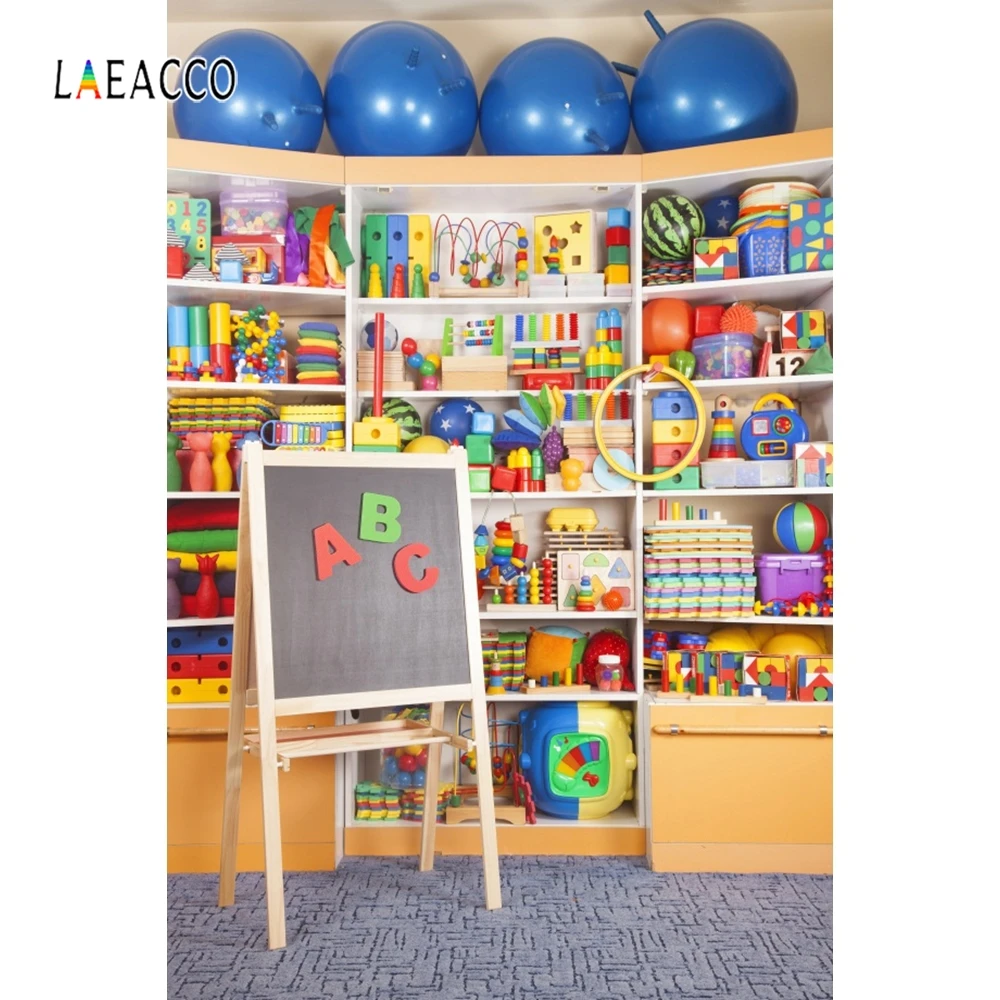 Laeacco Children Brain Game Lego Toys Baby Blackboard Photography Backgrounds Customized Photographic Backdrops For Photo Studio |