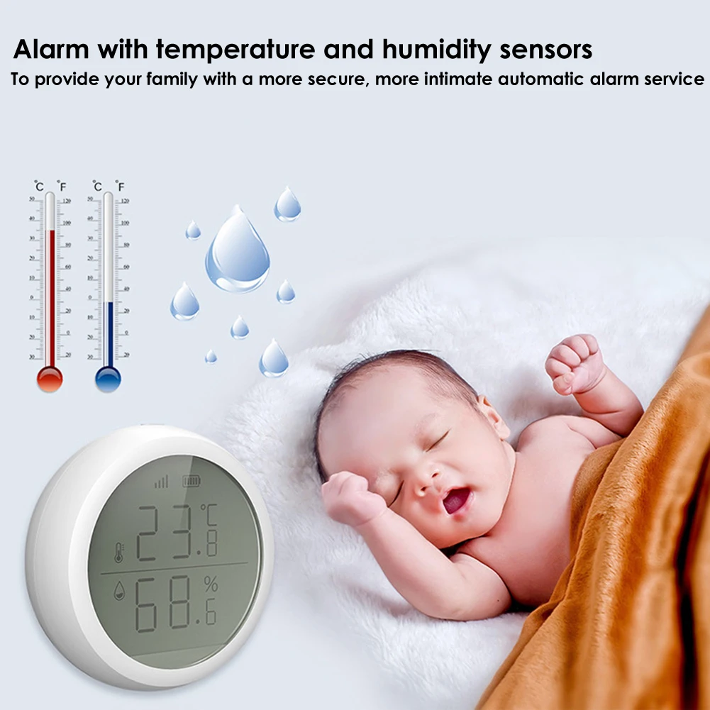 

ZigBee Smart life Sensor Wireless Temperature and Humidity Sensor Led Screen Smart Home Works With Alexa & Google Home Assistant