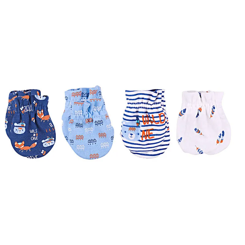 

0-6Months Cotton Cartoon Animal Baby Boy Girl Newborn Character Scratch Mittens Baby Scratching Gloves Baby Accessories Print