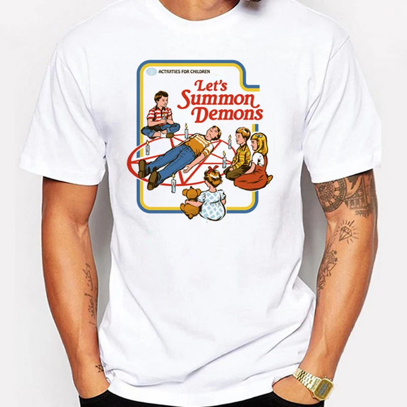 Мужская Уличная Футболка с принтом супернатура сатана футболка let's summon demons