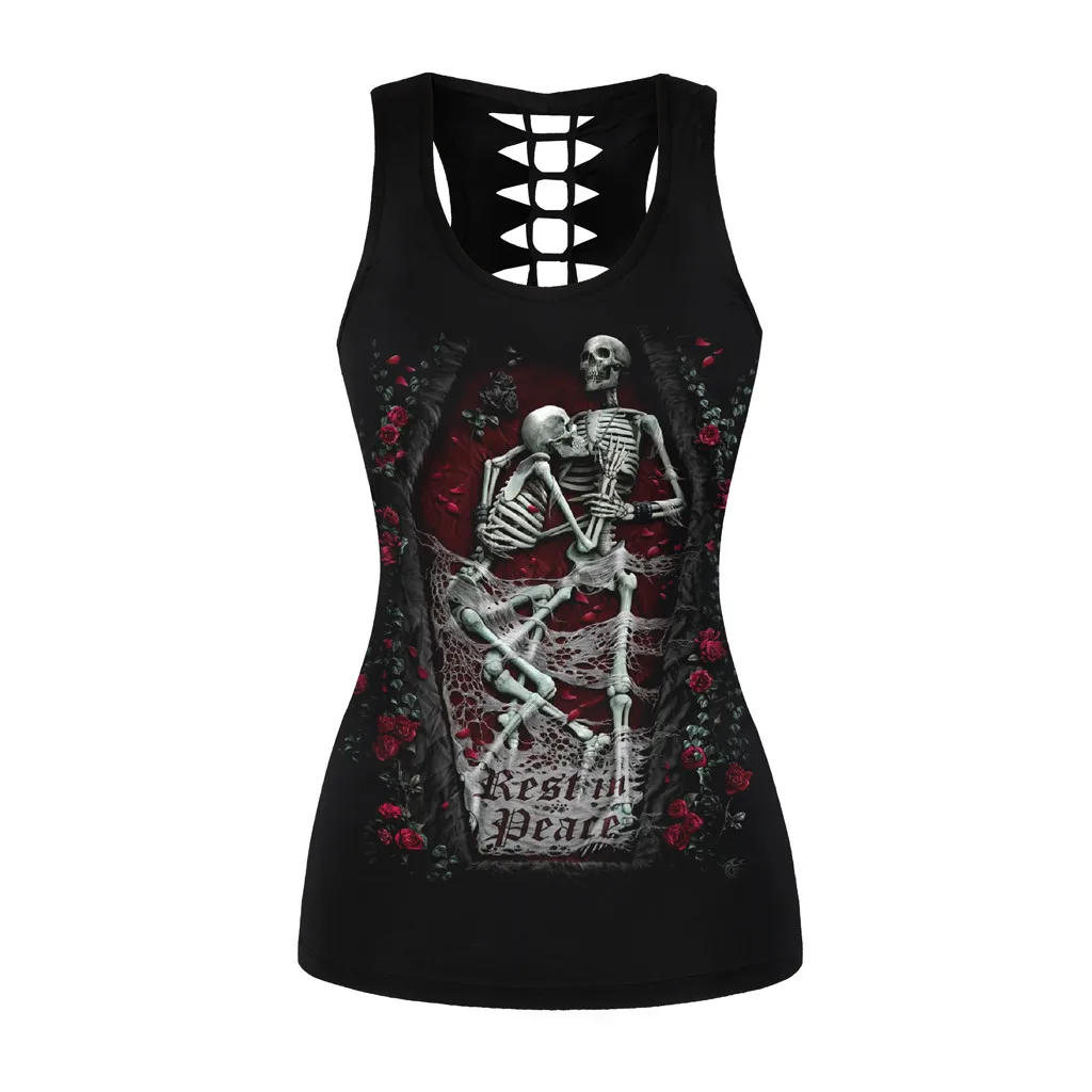 Модная женская майка без рукавов с 3D принтом повседневный жилет круглым вырезом