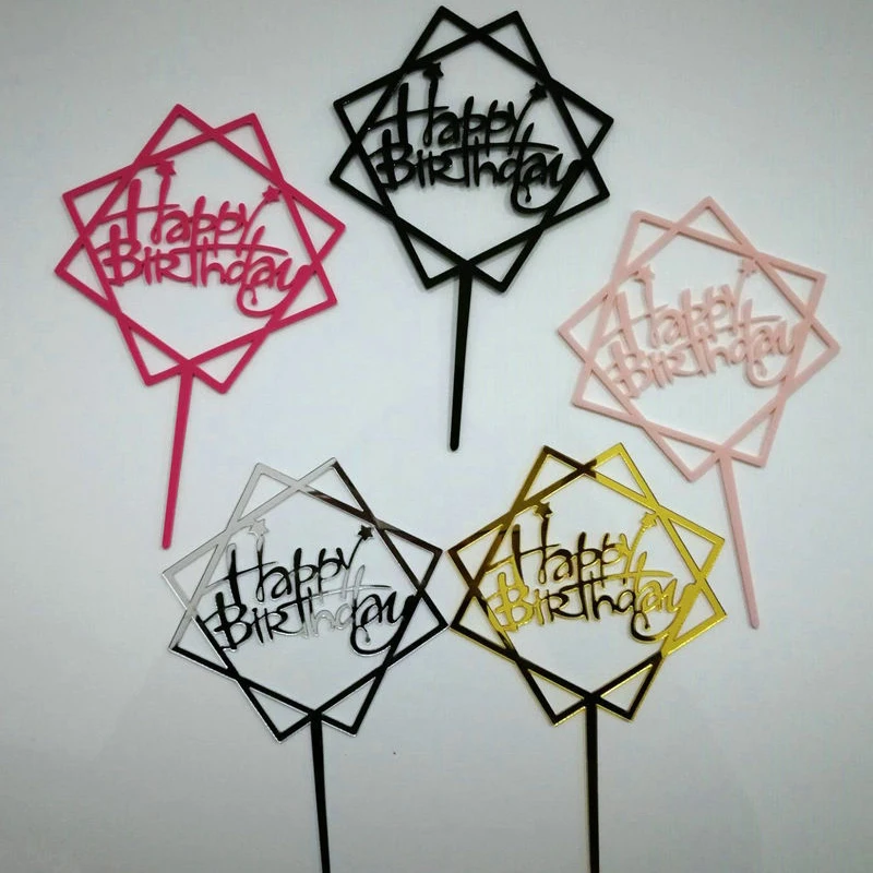 Топпер для торта С Днем Рождения акриловый держатель выпечки вставка Декор кекс