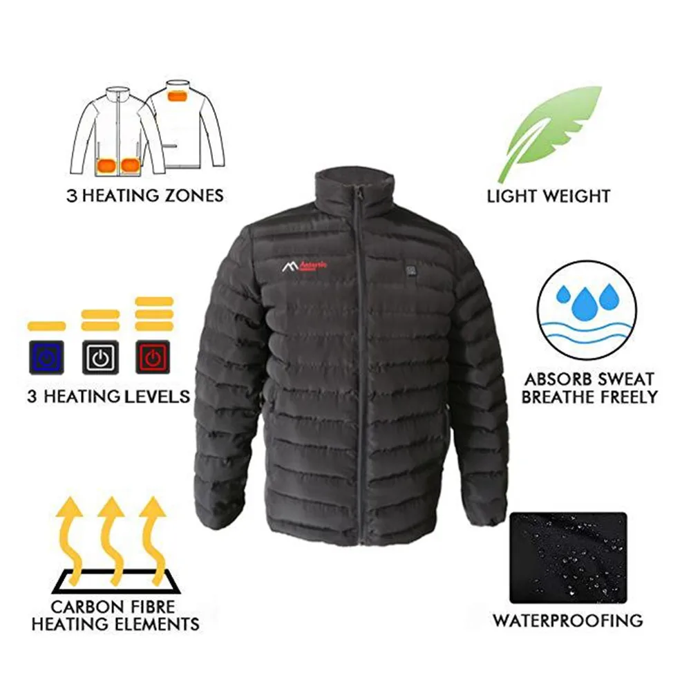 Heated Jacket Thicken Heated Coat Lightweight Soft Shell Heated Jacket USB Charging Electric Washable For Skiing Camping fishing