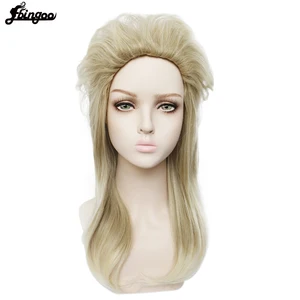 Женский длинный парик для косплея Ebingoo, Синтетический прямой парик светлого цвета в стиле ретро, качающийся в стиле ретро, в стиле ретро, с диско-мульлет, в стиле 1950-х годов, для Хэллоуина