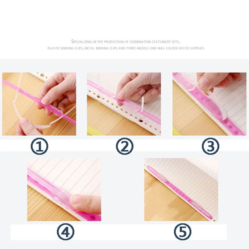 

10 Pcs Colorful Binding Clips Loose-Leaf 2 Hole 8cm Pitch Stationery Binder Plastic Folder Binding Strip Office School Supplies