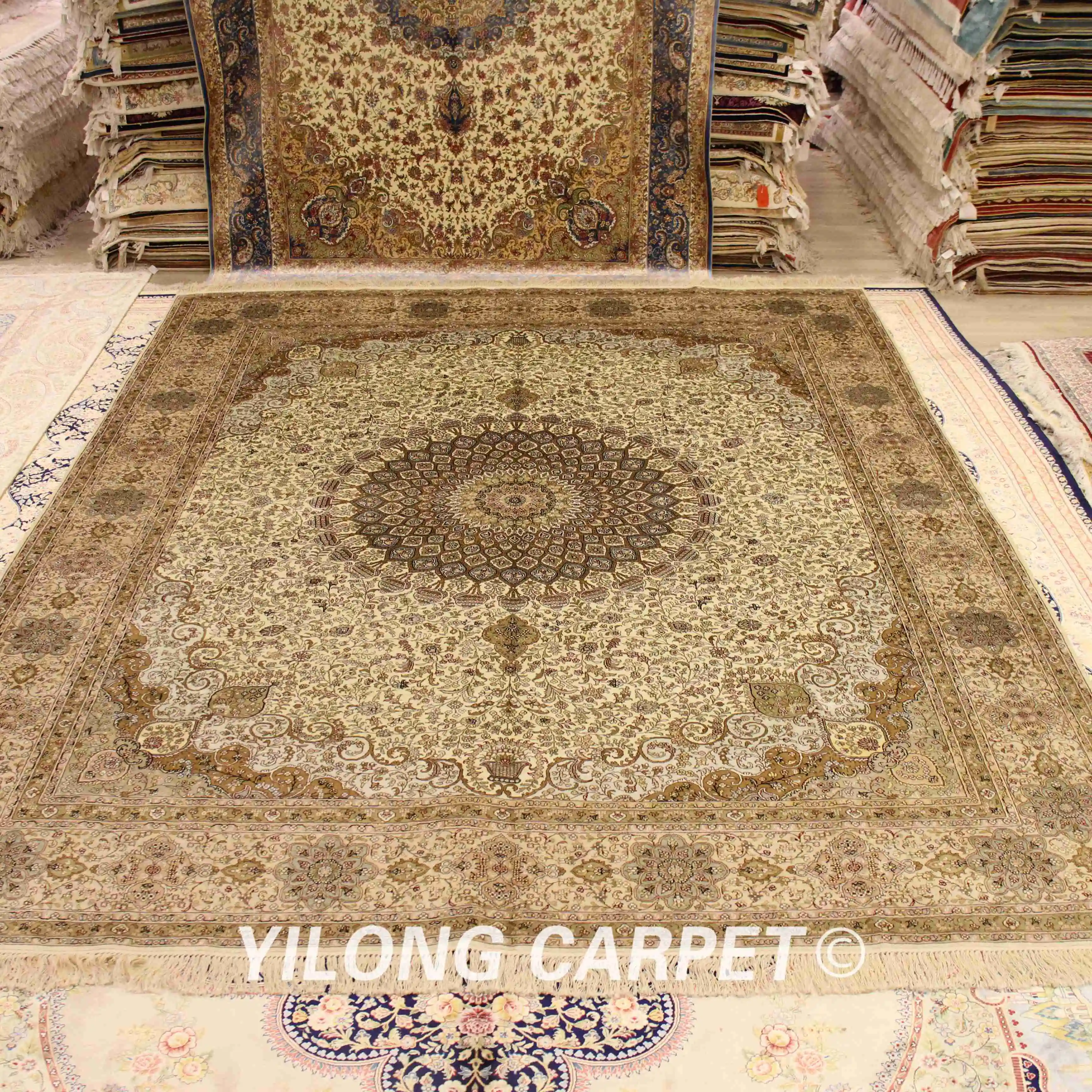 YILONG 8'x10' Классический белый и бежевый персидский ковер домашний декор ручной