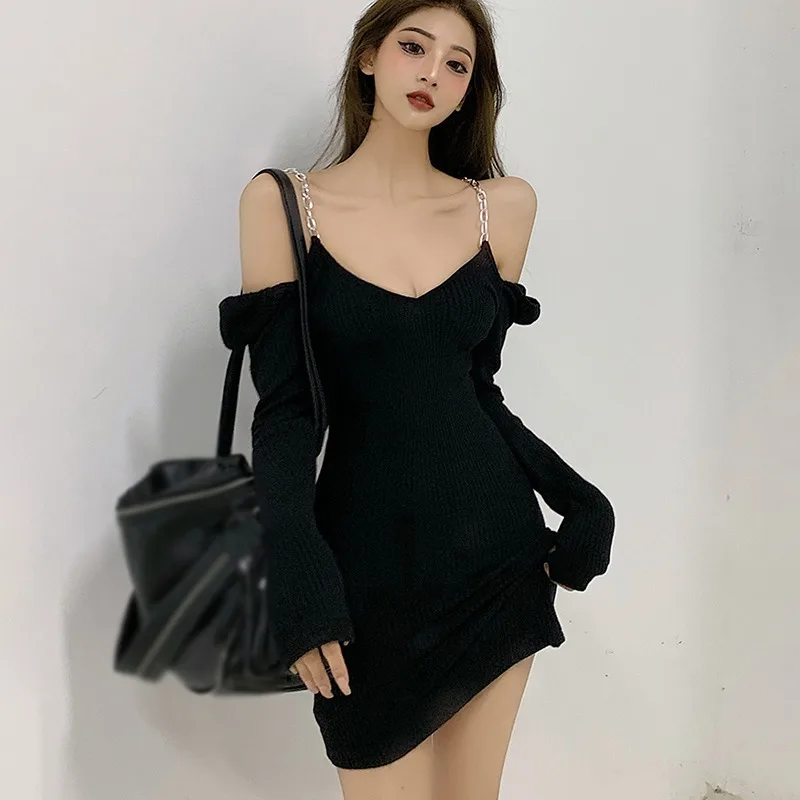 

Women Sexy Bodycon Party Dresses Deep V Neck Off Shoulder Clubwear Female Bag Hip Mini Dress Drop Shipping