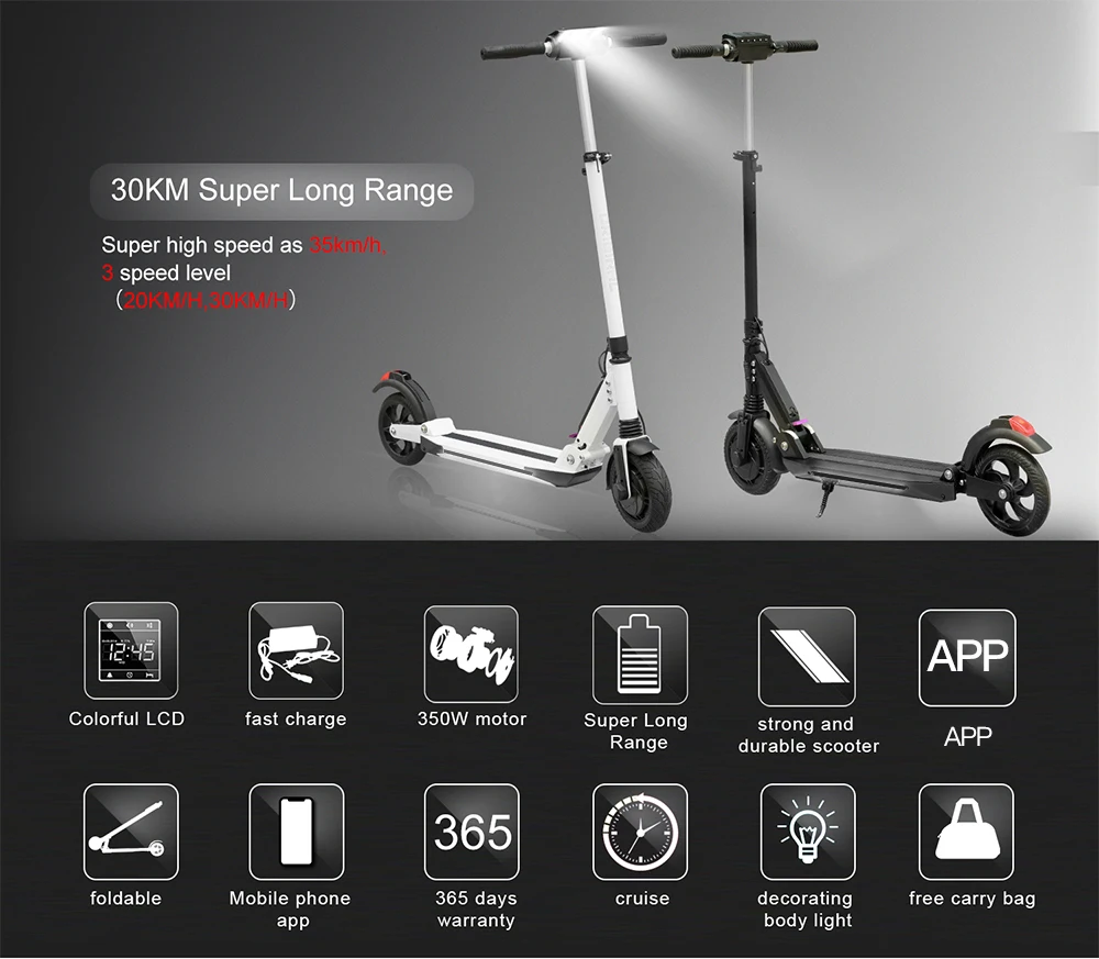 Электрический скутер 8 5 дюймов складной мини с мобильным приложением для