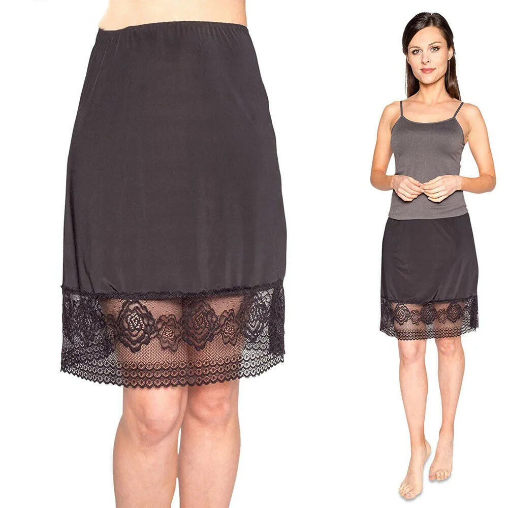 Женская кружевная юбка-комбинация до колена с цветочным принтом | одежда
