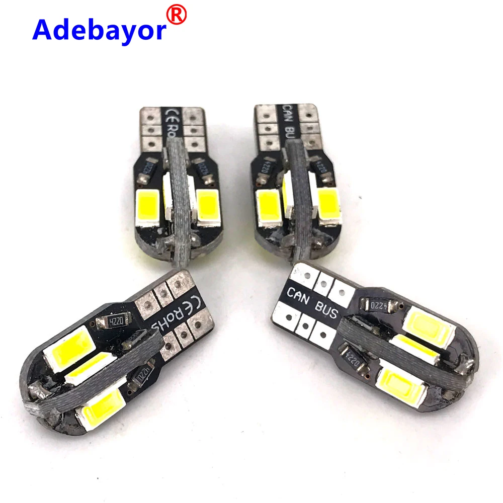 Светодиодная CAN шина без ошибок 20 шт. W5W лампочка 12 В T10 5630 белая 8 5730 SMD светодиодная