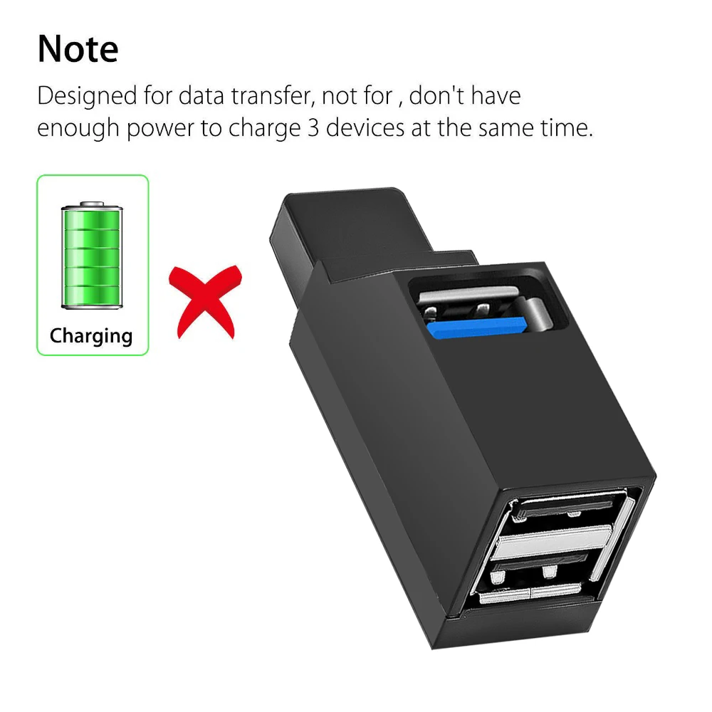 Порт able Mini 3 порта s USB 0 Hub Высокоскоростной разветвитель для передачи данных